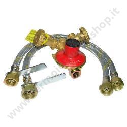 Centralina Gas 2 Rampe Mini Con Regolatore 4 Kg E 2 Flessibili