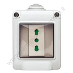 Vimar Cassetta Pvc Stagna C/sportellino + Bivalente Ip55 Colore Grigio