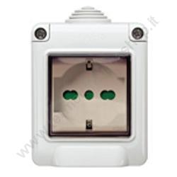 Vimar Cassetta Pvc Stagna C/sportellino + Schuko Ip55 Colore Grigio