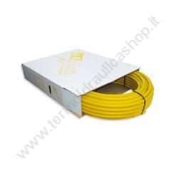 Tubo Multistrato Giallo Gas Rivestito Guaina Corrugata D.16 Rotolo Da 50 Metri