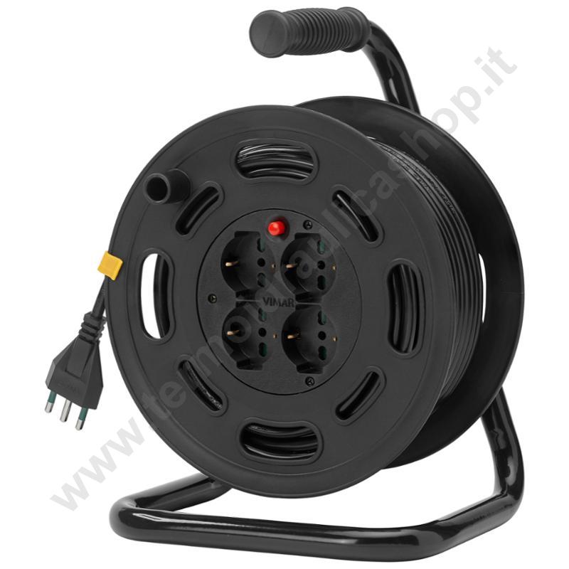 0P32731 - Vimar Avvolgicavo 16a 4 Uscite Universali Con Cavo Mt.30 Nero