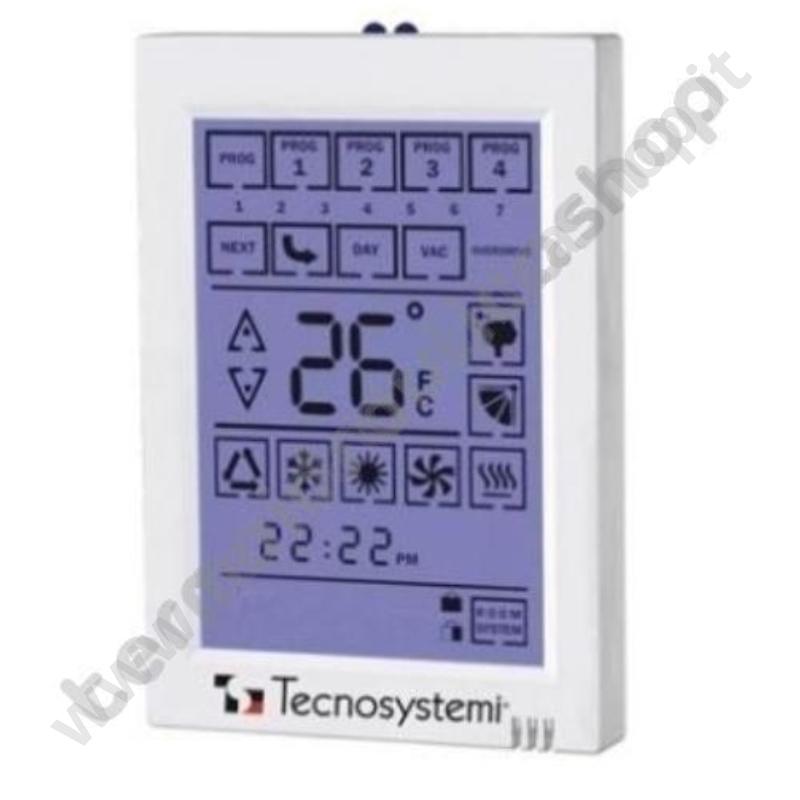 11161204 - Tecnosystemi Comando Termostato Touch Screen Infrarossi A Parete