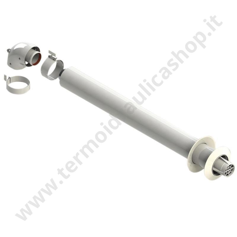 KITBER - Kit Scarico Fumi Coassiale In Pps 100×60 Con Curva Per Caldaia Vaillant O Beretta