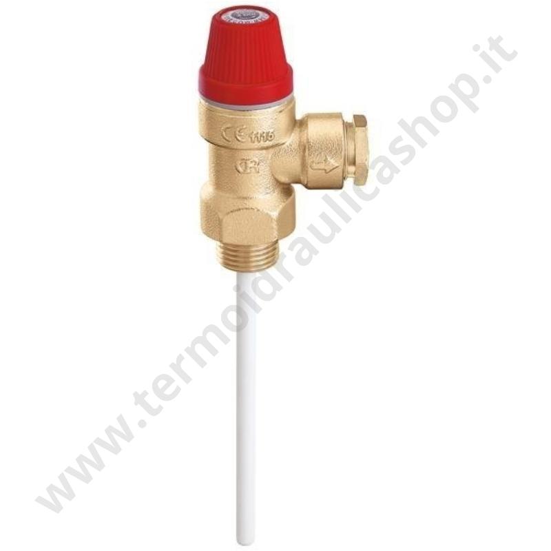 309460 - Caleffi Valvola Di Sicurezza 1/2×6  90° Combinata Temperatura E Pressione