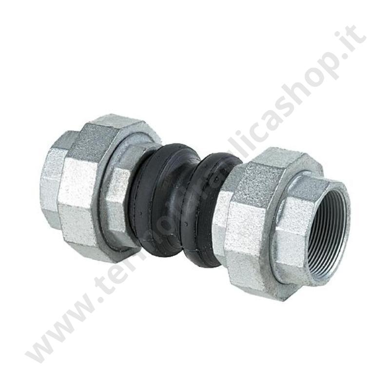 049007 - Giunto Elastico Filettato Femmina Femmina Con Bocchettoni  D. 1''1/2