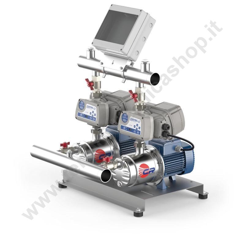 025115 - Gruppo Autoclave Con 2 Pompe Pedrollo Con Inverter 5cr 100 Inox Hp. 1,5 + 1,5  Trifase