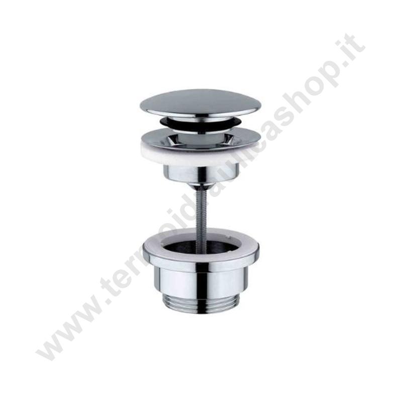 011075 - Piletta Scarico Automatico Cromata A Click Clack 1'1/4 Con Troppo Pieno