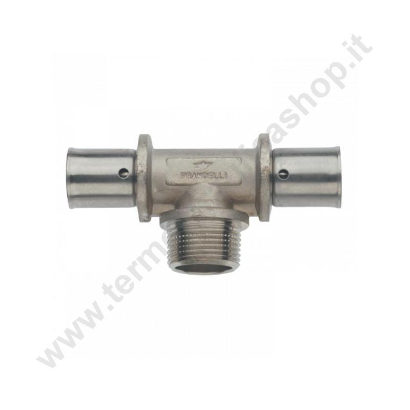 PRTM0320 - Pr Raccordo A Tes Filettato Maschio A Pressare  1/2 × 20 × 2,50