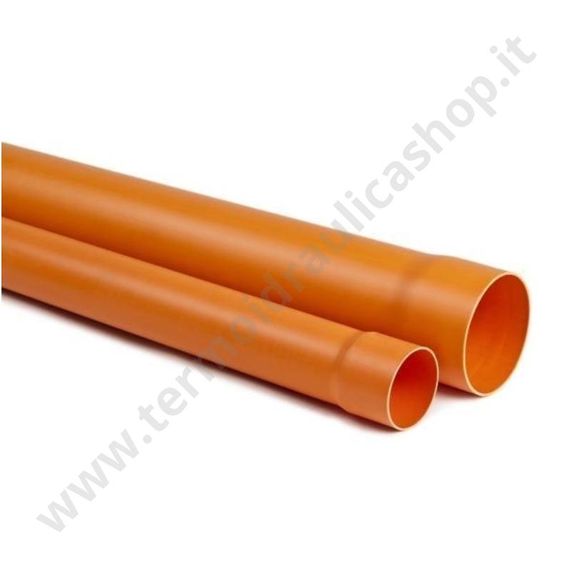 01PR100 - Tubo In Pvc Rosso Uni-en 1329  D. 100 In Barre Da 1 Metro