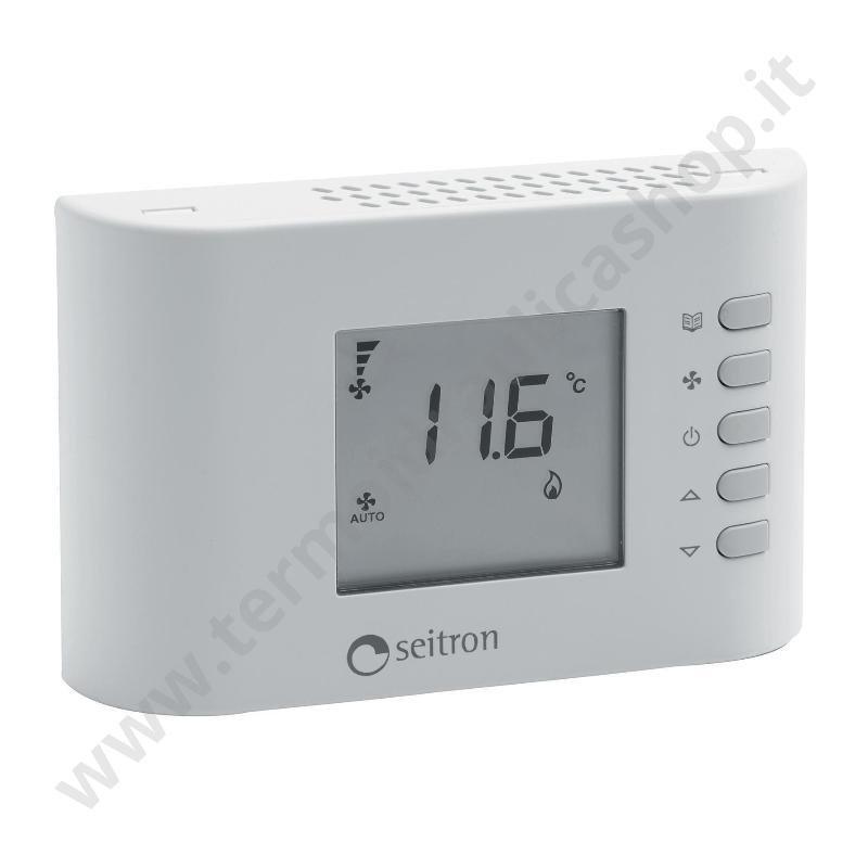 TFF01M - Termostato Digitale Bianco Seitron A Parete Per Ventilconvettori