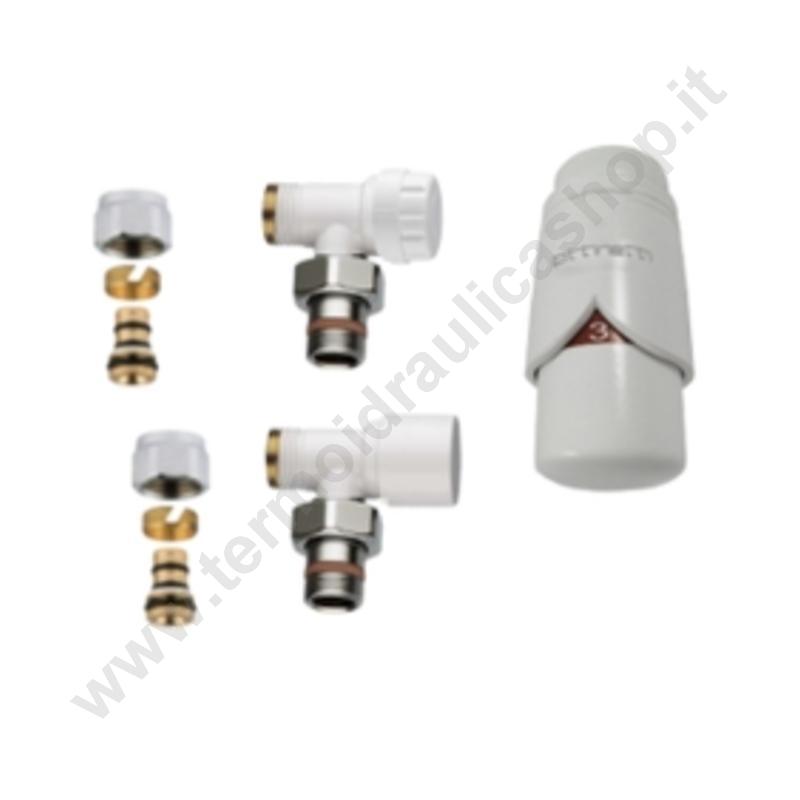 KIT40AWB - Kit Valvola Termostatica Bianca Con Detentore 1/2