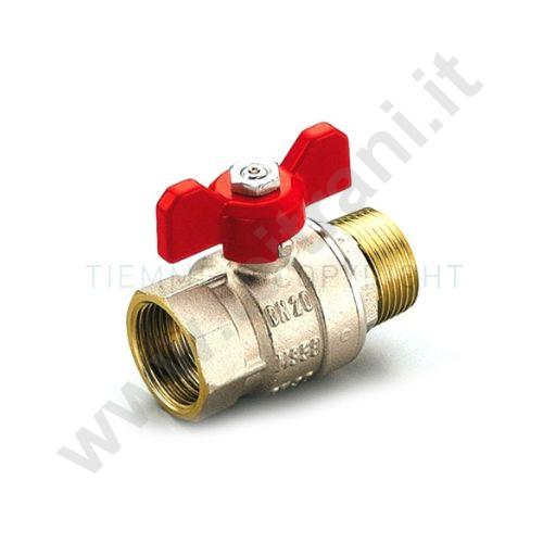 03527 - VALVOLA A 'SFERA IN OTTONE MASCHIO FEMMINA  D. 3/4' CON FARFALLA