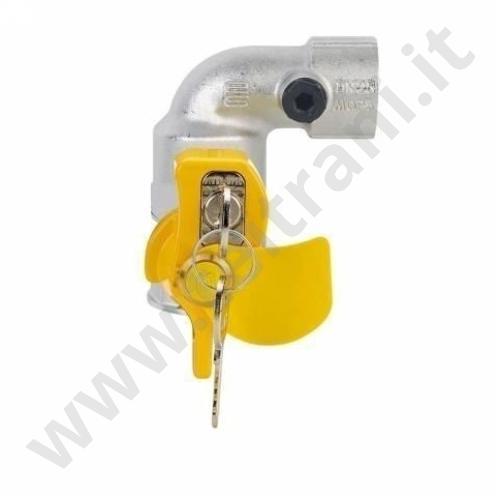 03664 - ENOLGAS VALVOLA A SFERA PER GAS A SQUADRO FEMMINA FEMMINA PER ATTACCO SOPRA CONTATORE 1'1/4×1'  CON ATTACCO PROVA IMPIANTI GAS E SERRATURA