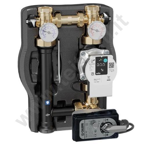 167652HE3 - CALEFFI GRUPPO DI REGOLAZIONE MOTORIZZATO 1'1/2 PER IMPIANTI DI RISCALDAMENTO E CONDIZIONAMENTO COMPLETO DI POMPA PARA 25/7 - SERVOMOTORE CON SEGNALE A 3 PUNTI