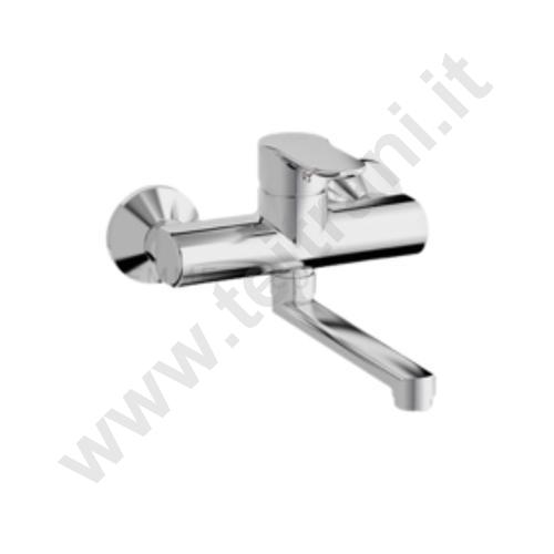 411651002 - TIEMME MISCELATORE MONOCOMANDO CON LEVA FRONTALE PER CUCINA INSTALLAZIONE A PARETE