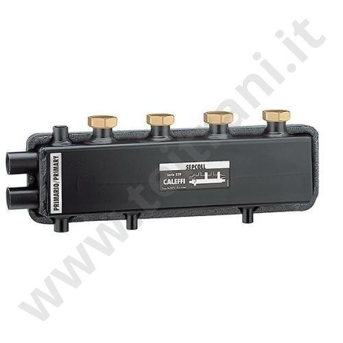 559220 - CALEFFI SEPARATORE IDRAULICO-COLLETTORE 2 CON BOCCHETTONI INTERASSE 125mm