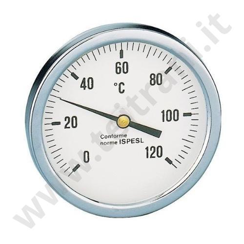 688010 - CALEFFI TERMOMETRO CON ATTACCO POSTERIORE 0-120° GAMBO 10cm. D.80