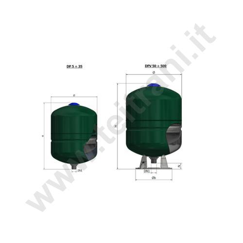 A2C2L37 - ELBI VASO ESPANSIONE POLIFUNZIONALE DPV 80 LITRI - 10 BAR A MEMBRANA FISSA