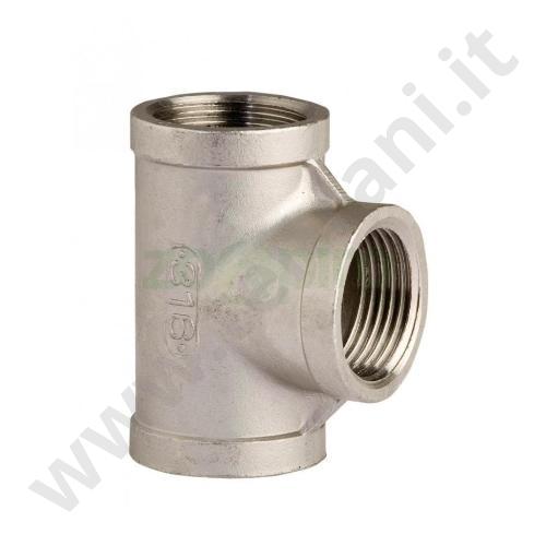 130I07 - TES FEMMINA FEMMINA 1'1/2 IN ACCIAIO INOX AISI 316
