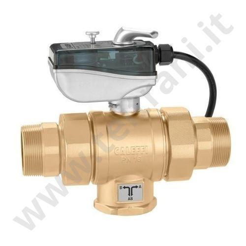 638153 - CALEFFI VALVOLA MOTORIZZATA 3 VIE A SFERA D. 3/4'' CON FORATURA A T