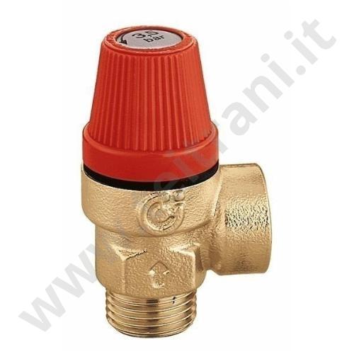 312430 - CALEFFI VALVOLA DI SICUREZZA ORDINARIA ATTACCHI M-F  1/2''×3 BAR