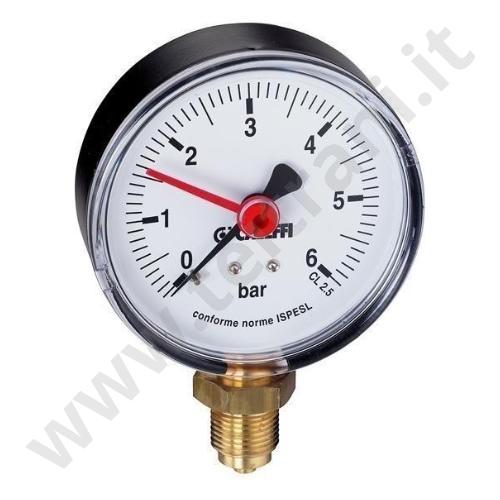 557706 - CALEFFI MANOMETRO MANOMETRO ATTACCO RADIALE  D. 80×3/8''  6 BAR