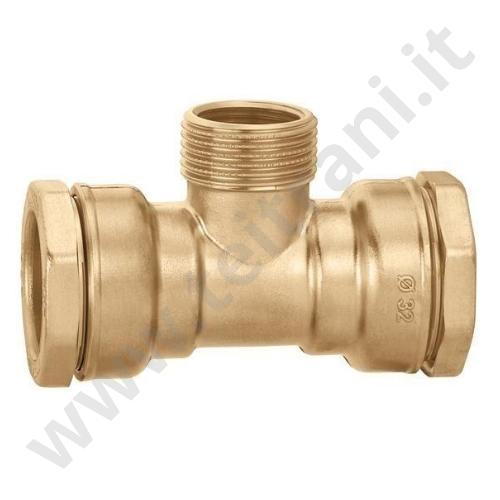 865963 - CALEFFI RACCORDO A TEE RIDOTTO MASCHIO-FEMMINA IN OTTONE  63×2''×63