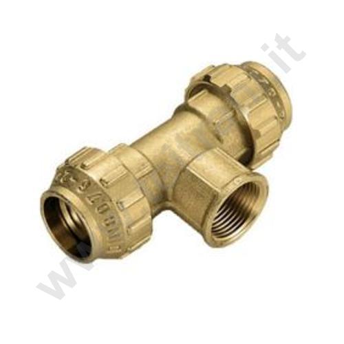 865420 - TIEMME RACCORDO A TEE RIDOTTO MASCHIO-FEMMINA IN OTTONE  D.20×1/2''×20