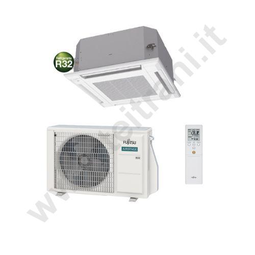 3NGF88510 - FUJITSU CLIMATIZZATORE A CASSETTA 4 VIE KV 62×62 14000 BTU AUXG 14 KVLA DC INVERTER TELECOMANDO E GRIGLIA GAS R32