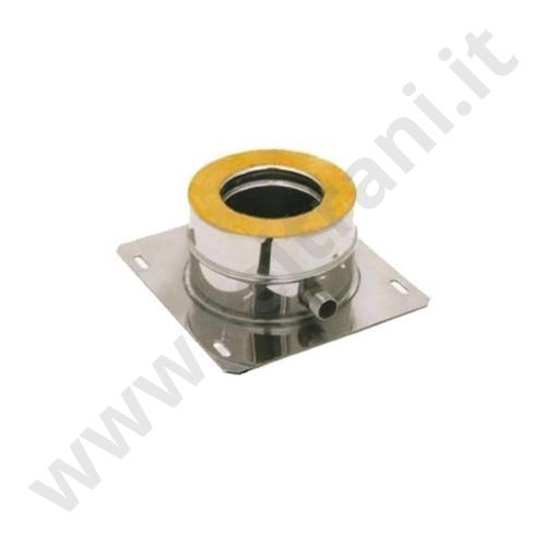 3306055231120 - PIASTRA BASE CON ELEMENTO DI TUBO DOPPIA PARETE IN ACCIAIO INOX AISI 316L DIAMETRO  200/250