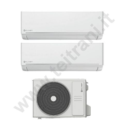 CLIDUAL0909 - CLIVET CLIMATIZZATORE DUALSPLIT EZCOOL CON DUE UNITA' INTERNE 9.000 BTU E UNA UNITA' ESTERNA MU2Y41M CON DUE ATTACCHI 15.000 BTU - CON WIFI - R32