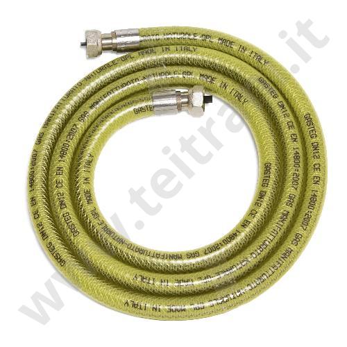 100G - FLESSIBILE PER GAS GIALLO 1/2×1/2 L.1000 'CE' CONFORME ALLA NORMA UNI EN 14800