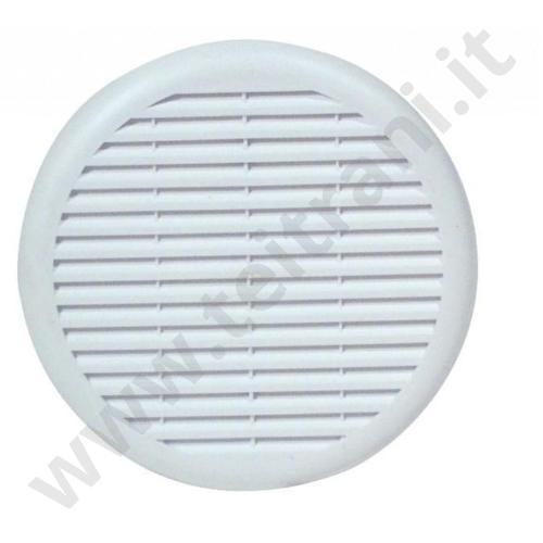 TUR100B - GRIGLIA TONDA IN PLASTICA CON MOLLE BIANCA D.100