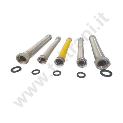 S00310009 - KIT 5 FLESSIBILE ESTENSIBILE INOX  mm.200/400 COMPOSTO DA 2 FLESSIBILI PER ACQUA 3/4x3/4 E 2 FLESSIBILI PER ACQUA 1/2x1/2 E 1 FLESSIBILE PER GAS 3/4x3/4
