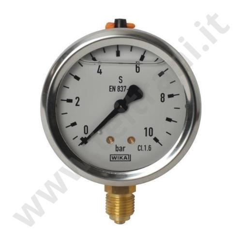 027301 - MANOMETRO GLICERINA ATTACCO RADIALE D. 63  1/4''  10 BAR