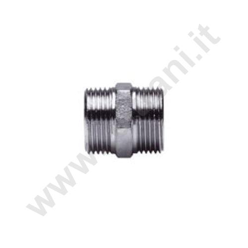A03001000773 - EUROTIS NIPLES CROMATO CON DOPPIA FILETTATURA MASCHIO DN. 12 1/2' A BATTUTA PIANA
