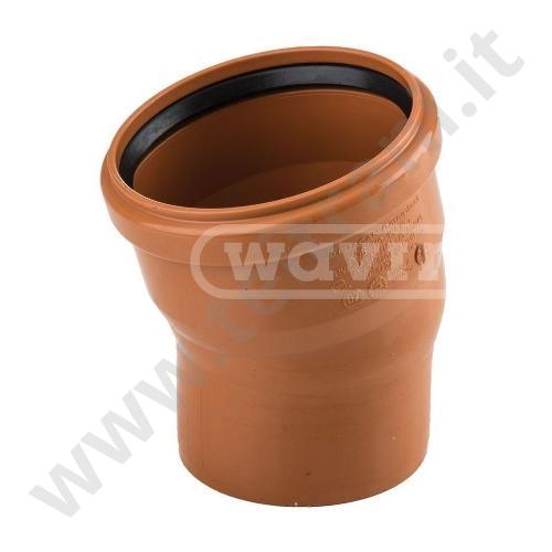 301005 - PP CURVA RIDOTTA IN PP-PVC A 67°  DIAMETRO 110/100