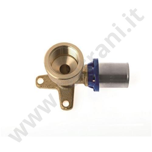 P2GFAL0316 - P2 GOMITO FEMMINA CON FLANGIA A PRESSARE  1/2 × 16 × 2