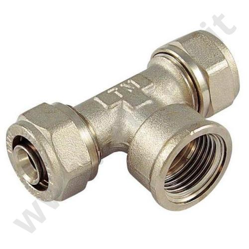 TF0320 - RACCORDO A TES FEMMINA A STRINGERE  1/2 × 20 × 2,50