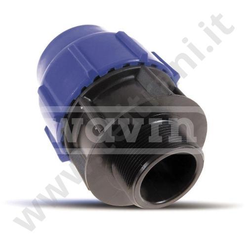 494340 - RACCORDO A COMPRESSIONE MASCHIO IN POLIETILENE PER ACQUA  1'×32
