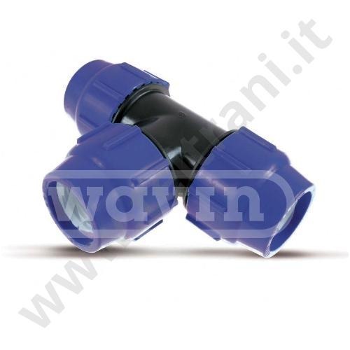 491007 - RACCORDO A COMPRESSIONE TES IN POLIETILENE PER ACQUA  75×75×75