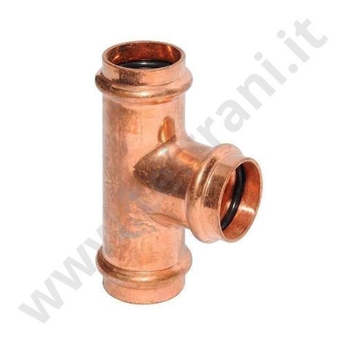 130PR422242 - TES RIDOTTO FEMMINA FEMMINA IN RAME A PRESSARE  42×22×42
