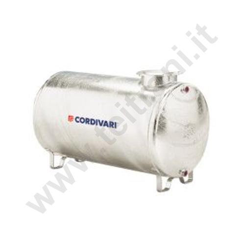 3701011010001 - CORDIVARI SERBATOIO IN ACCIAIO INOX AISI 304 CILINDRICO ORIZZONTALE LITRI 300 DIAMETRO 600 mm