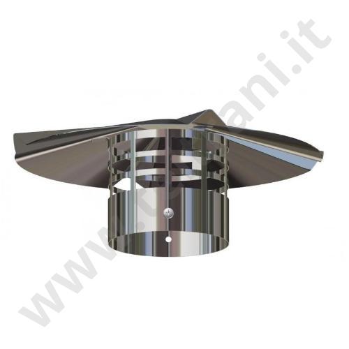 93520003 - TERMINALE SCARICO FUMI IN ACCIAIO INOX  D. 80 VERTICALE