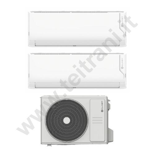DUALCRISTALLO0909 - CLIVET CLIMATIZZATORE DUALSPLIT CRISTALLO 2 CON DUE UNITA' INTERNE 9.000 BTU E UNA UNITA' ESTERNA MU2Y41M CON DUE ATTACCHI 15.000 BTU - CON WIFI - R32